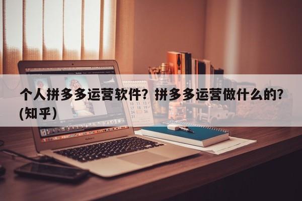 个人拼多多运营软件？拼多多运营做什么的？(知乎）